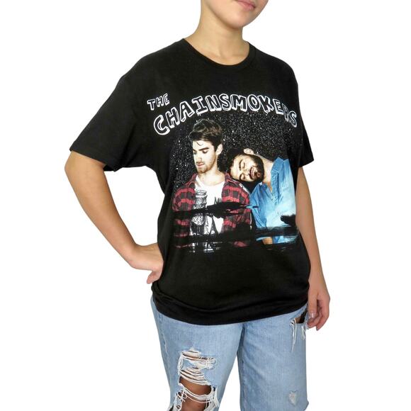 The Chainsmokers Memories Tour Concert Tee Band Tee Black Crewneck Medium Rock - Picture 1 of 8